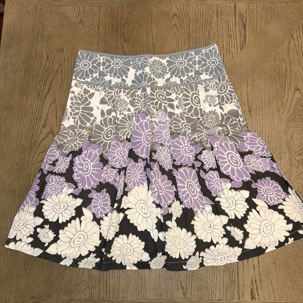 Coupe Collection Vintage Women's 10 Floral Pleated Cotton Skirt
